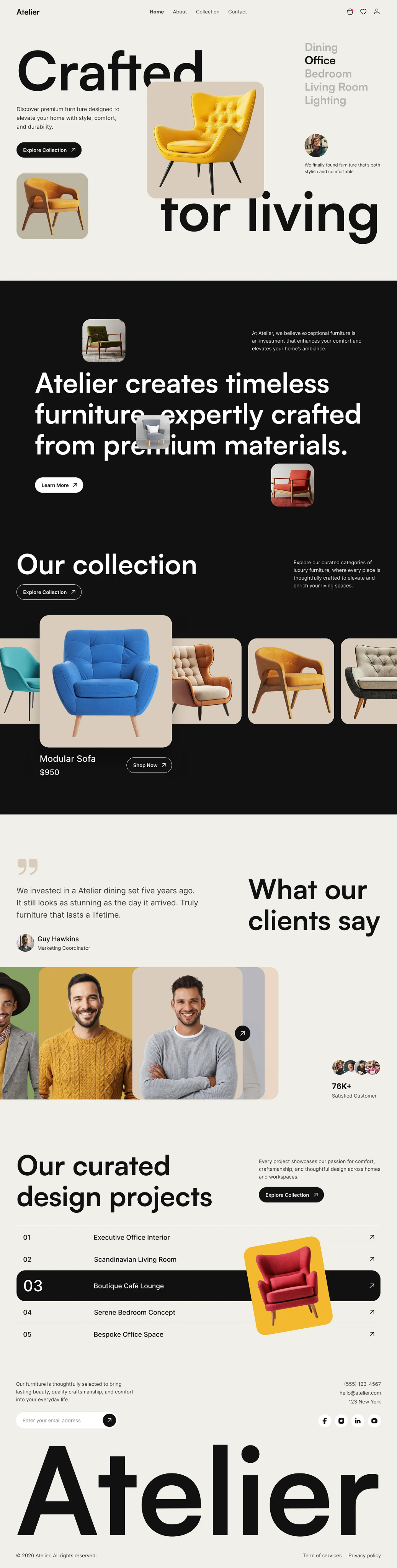 Atelier full website view