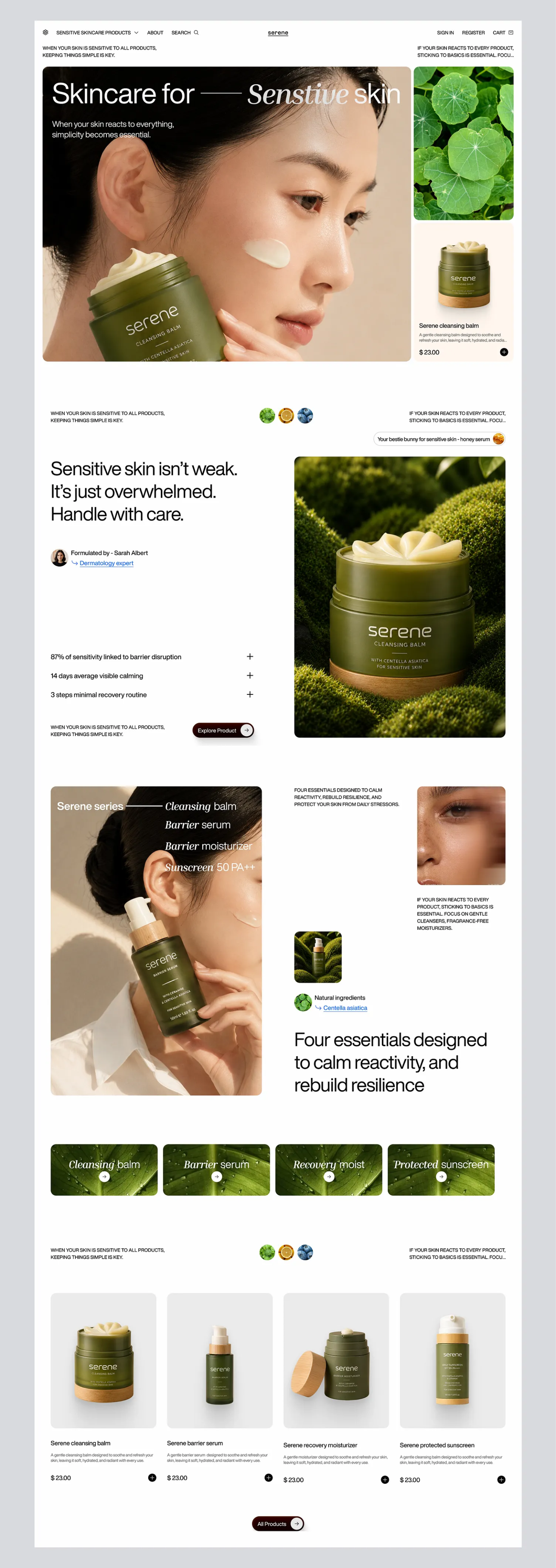 Serene full website view